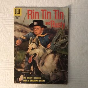 Antique Rin Tin Tin with Rusty Comic Book Magazine Paper Cover 1950’s